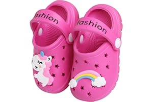 Yinbwol Kids Unicorn Clogs Boys Girls Slippers Cute Cartoon Sandals Non-Slip Lightweight Garden Slipper Slip on Pool Beach Wa