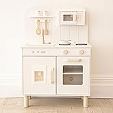 Square House Play Kitchen for Kids Toddlers, Wooden Play Kitchen Set Toy with Running Water Sink, Spatula, Spoon and Pan Set, Toys Kitchen Gift for 3+ Year Old Kids, Girls &amp; Boys