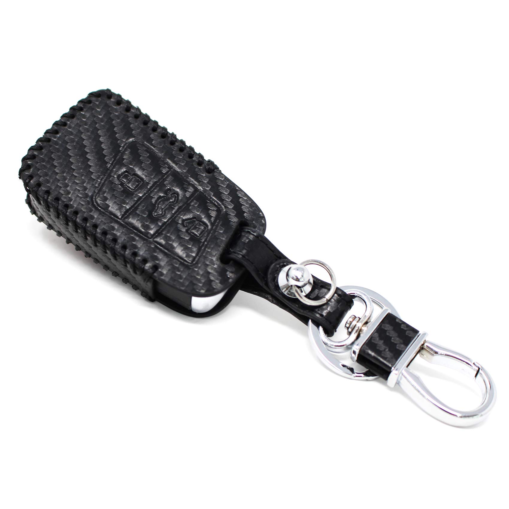 Finest-Folia GmbH Leather Car Key Cover VD (Keyless Go Only) Carbon Black