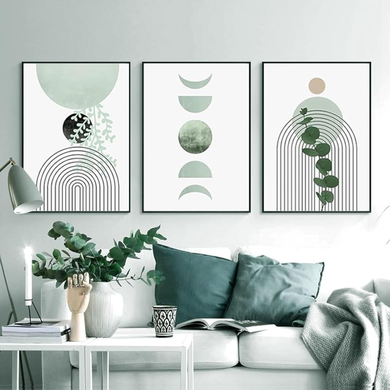 QPLGTU Geometric Abstract Poster Set, Plant Art Decoration Pictures, Printed Posters on The Background Wall of The Living Room and Bedroom, Frameless (Style 5, 40x60cm*3) — image 1