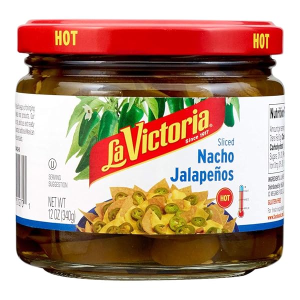 LA VICTORIA NACHO SLICED JALAPEÑOS HOT, 12 OUNCE (PACK OF 12)