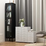 HollyHOME 5-Drawer Mobile Filing Cabinet White with Casters 28x41x66 cm view 2