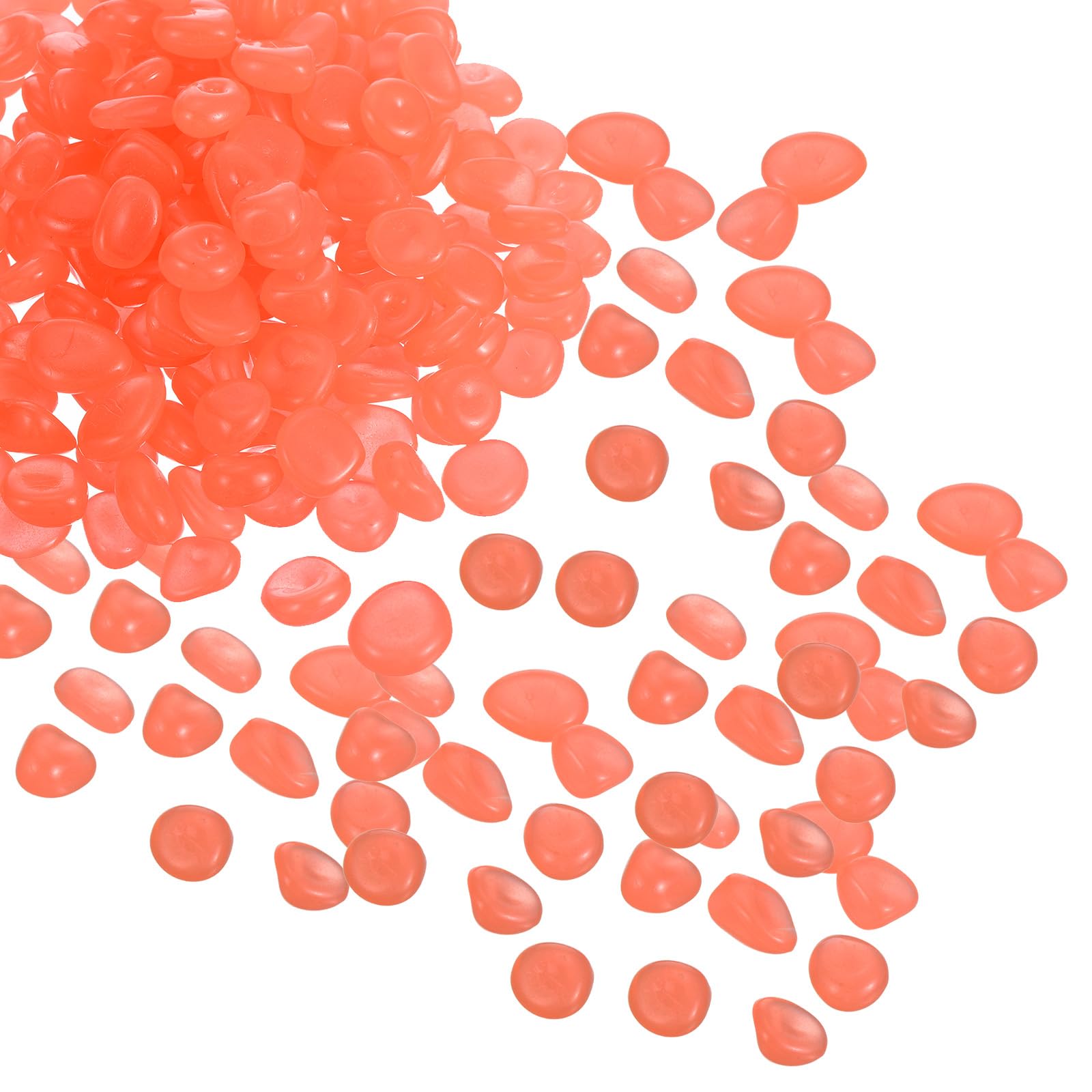 YOKIVE 100 Pcs Glow in the Dark Rocks, Glowing Stones Luminous Decorative Pebbles, Great for Garden, Yard, Pool, Fish Tank, Walkways (Orange, 13-17-mm)