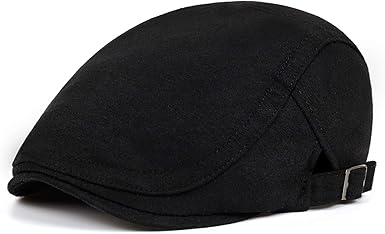 black and white flat cap