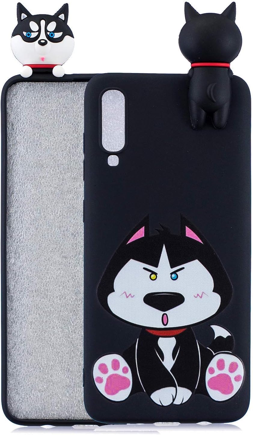 Huiran Compatible with Samsung Galaxy A70 Case Silicone 3D Cute Dog Pattern [Cute Cartoon] Girly Matte Cover Protective Ultra Thin Slim Bumper One Piece Shockproof for Girls Boys Men Woman