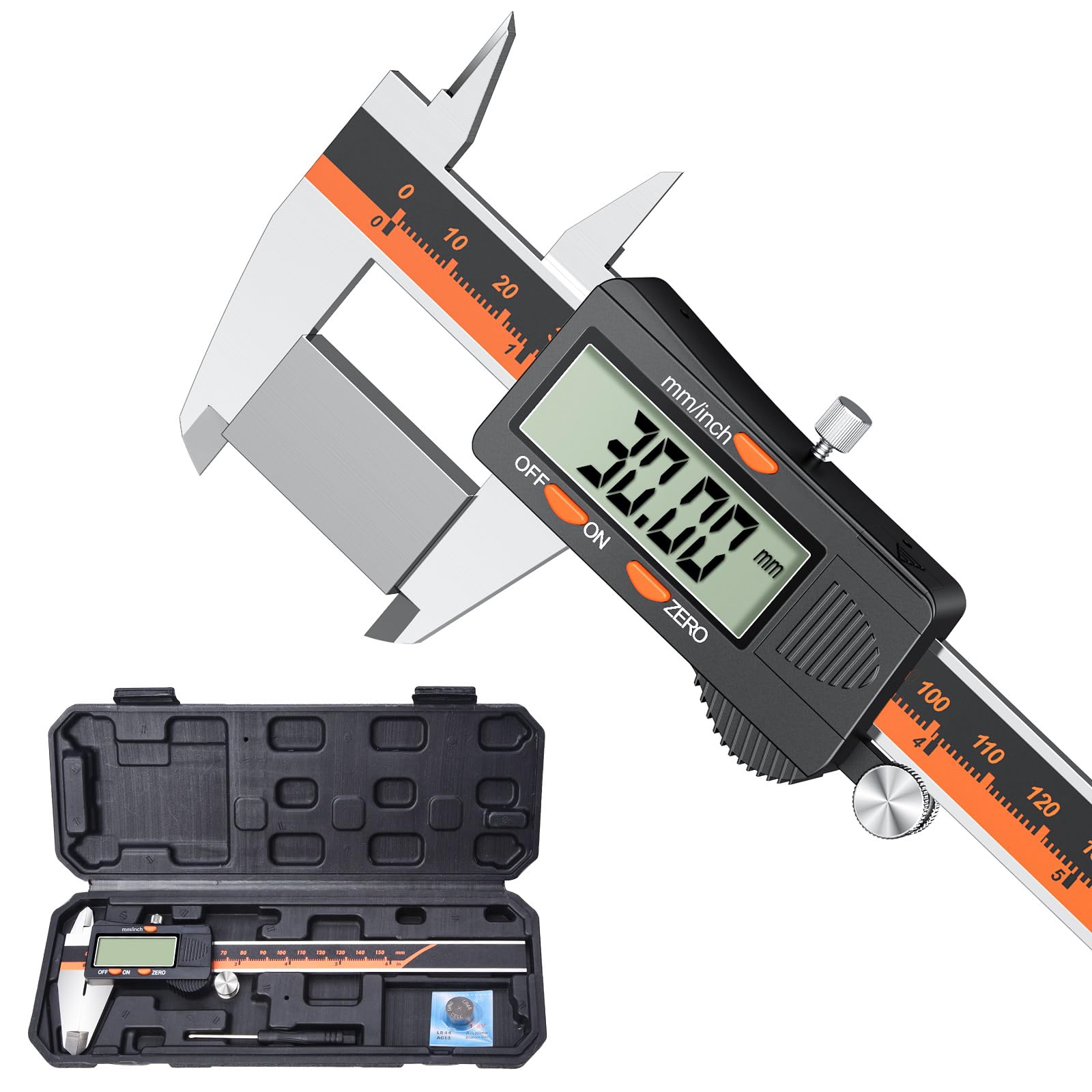 Digital Vernier Caliper, Preciva 150mm Electronic Micrometer Calipers, Measuring Tools Gauge with Mm/Inch Conversion High Precision
