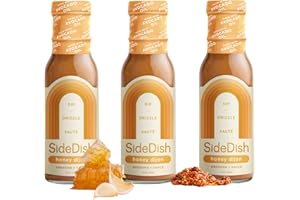 SideDish Honey Dijon Dressing (Pack of 3) – Seed Oil Free Made w/Avocado Oil – Refined Sugar Free, Dairy & Gluten Free Dip & Marinade – Paleo Honey Mustard Dressing for Dips, Sauces