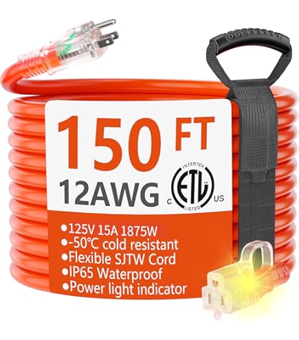 HUANCHAIN 250 ft Outdoor Extension Cord Waterproof 12/3 Gauge