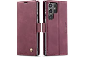 QLTYPRI Case for Samsung Galaxy S26 Ultra 6.9 Inch, Vintage PU Leather Wallet Case Card Slot Kickstand Magnetic Adsorption Sh