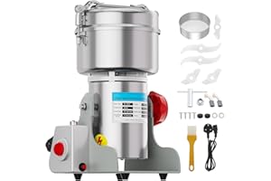 1000g Electric Grain Grinder Mill, 3000W High Speed Commercial Grinder, Stainless Steel Pulverizer Powder Machine with Overlo