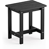 LUE BONA Small Outdoor Side Table, HDPS Adirondack Table for Patio, Black | Small End Table for Porch, Deck, Pool,Indoor or Outdoor, Fits Your Rocking,Chaise Chairs, Weather Resistant, Easy Maintenance