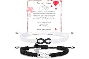 MISS CHIPMUNK Stocking Stuffers Christmas Gift- Couple Gifts Bracelets Matching Bracelets Adjustable Rope Bracelets for Couples Christmas Anniversary Valentines Gifts for Him Her Boyfriend Girlfriend Lovers Husband Wife