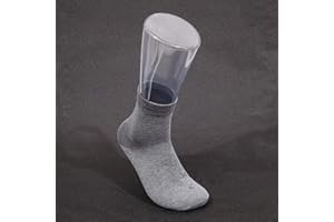 WellieSTR 1PC Clear Plastic Male Feet Mannequin Foot Model Male Foot Sock Sox Display Mold Short Stocking Mannequin - with Magnetic Base Plate