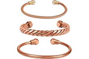 Touchstone copper bracelets | gift for men women |adjustable 100% pure solid real magnetic jewelry | handmade bracelet set combo | rope braided tibetan bangles.