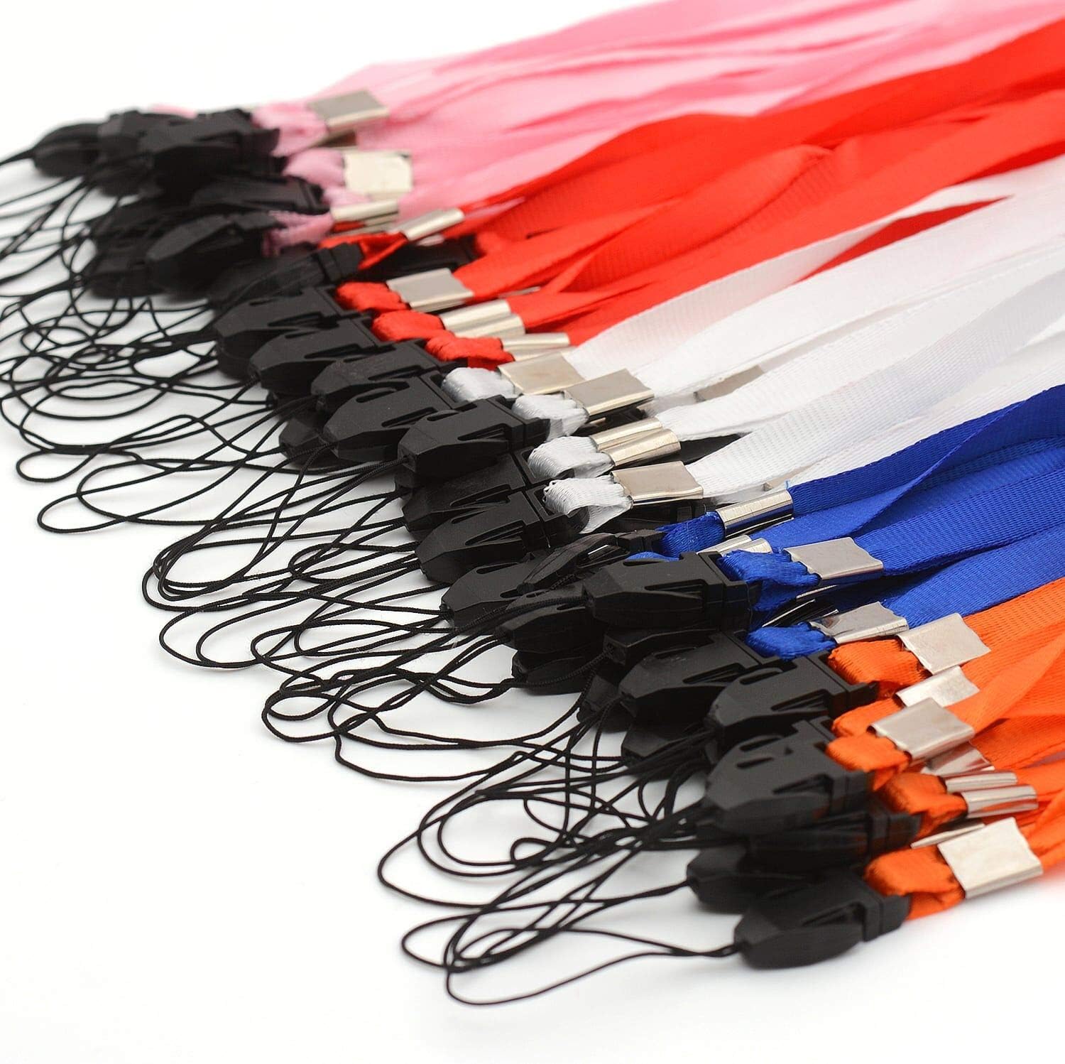 CKB Ltd 50 x Mixed Colour Pack Lanyard Neck Strap ID Card Badge/Mobile Phone Holder - Image 3