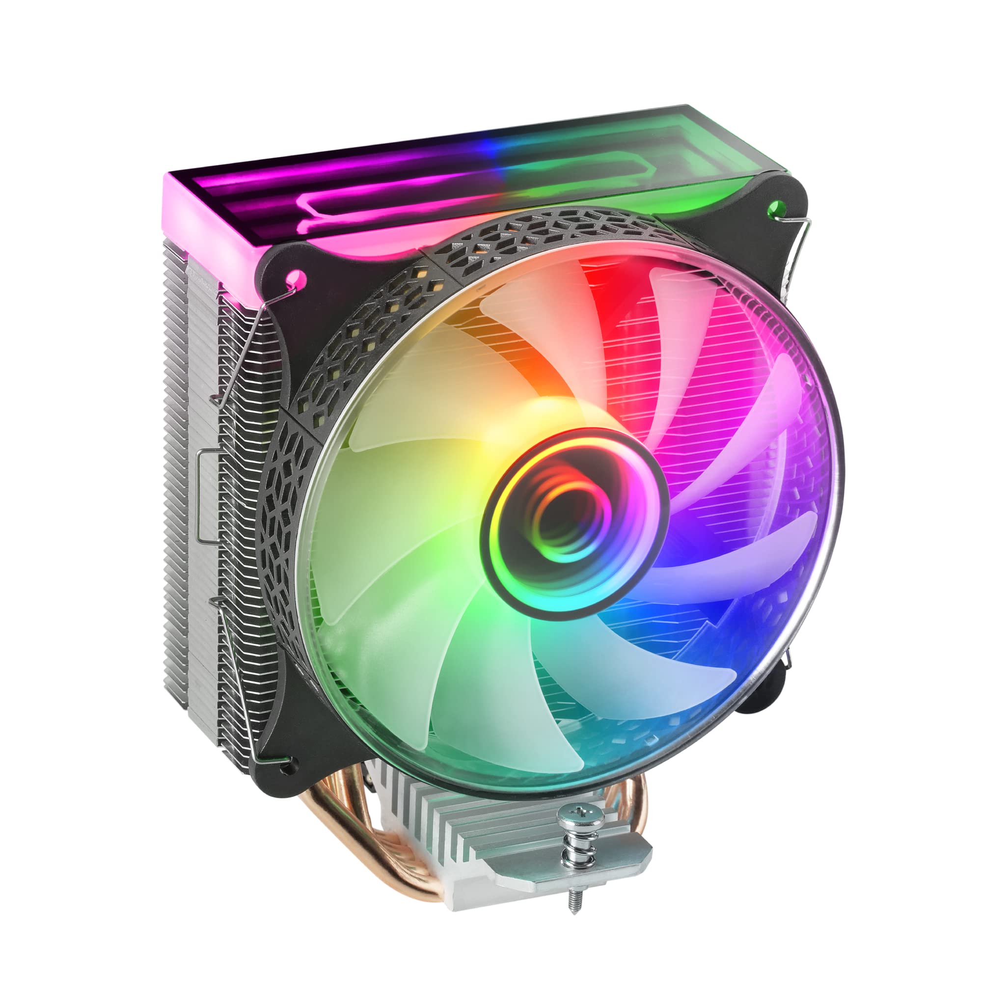 Mars Gaming MCPU-VR Schwarz, CPU Kühlkörper, Dual Infinity Mirror ARGB, 4 HCT Heatpipes, 180W TDP, Ultra-quiet PWM 12cm Lüfter