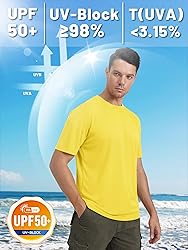 TACVASEN Swim Shirts for Men Rash Guard SPF Short