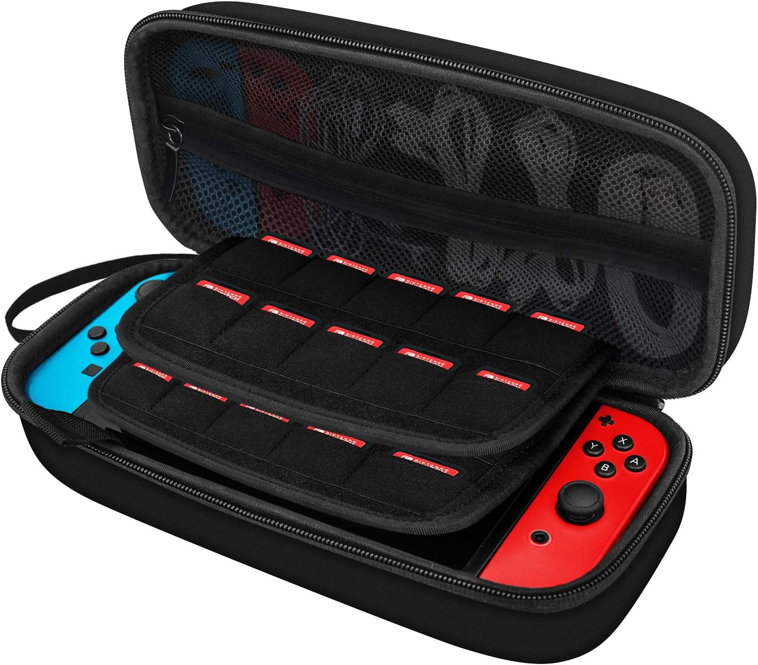 JETech Carrying Case for Nintendo Switch 2017 Model with 20 Game Cartridge Holders, Black