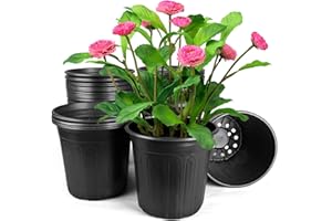 HQAUT 3 Gallon Pots for Plants, 10.6 Inch Gallon Nursery Pots with Drainage Holes, 3 Gallon Plastic Plant Pots for Cuttings, Seeding, Succulents, Transplanting