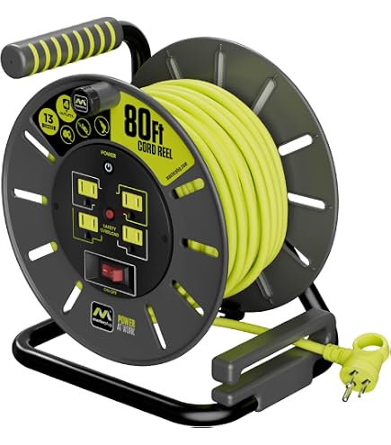 Amazon.com: Masterplug 50ft Cord Reel, Retractable Extension Lead