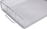 Exerz Letter Trays 2pc Mesh Desk Organiser Stackable A4 Metal Tray Silver Grey view 4