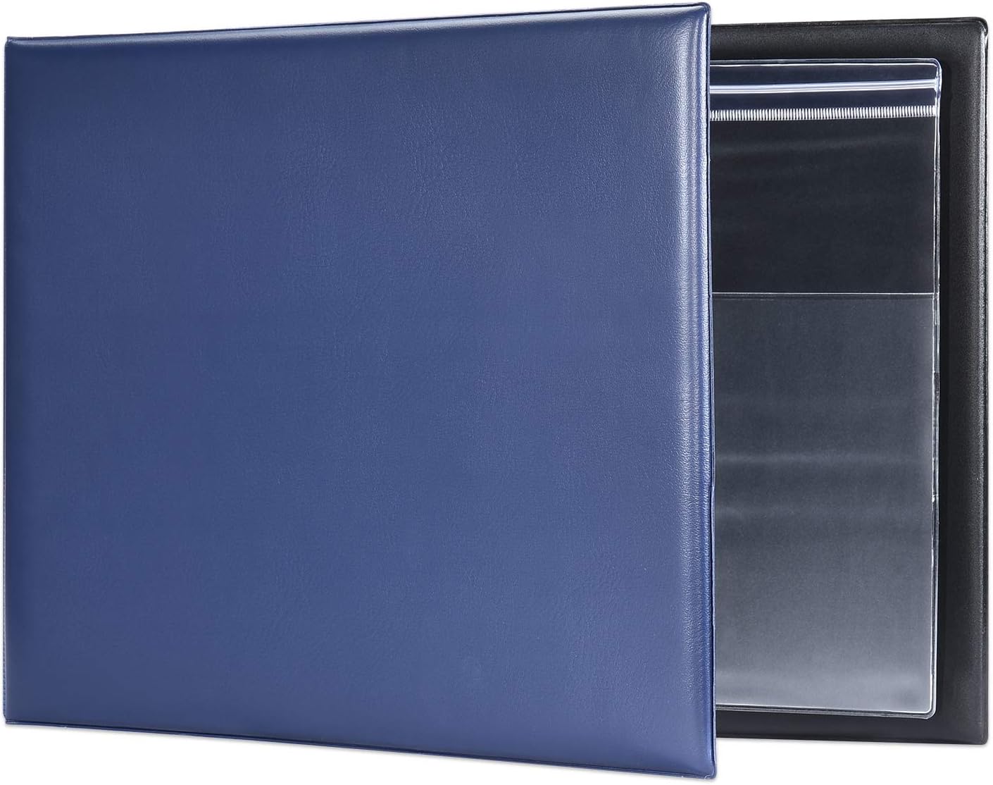 7 Ring Business Check Book Binder, 600 Checks Capacity for 9" x 13" Sheets, PU Leather Checkbook Holder with Zip Pouch : Office Products