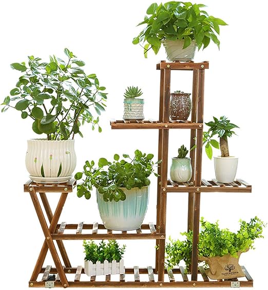 Nisorpa 5 Etagen Holz Blumentopf Regal Garten Halter Display Regal Balkon Blumenstander 95 X 95 X 25 Cm Amazon De Baumarkt