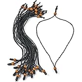 Bestewelry 15 Pcs Adjustable Necklace Cord Necklace Double Knotted Handmade Craft Thread Half Finished Waxed Polyester Necklace Thread with Ring for Women Men Jewelry Making (Black)