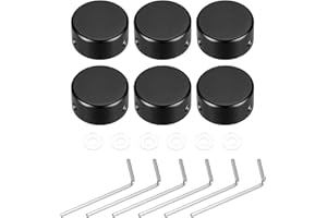 MECCANIXITY 6 Pcs Footswitch Toppers Guitar Pedal Button Caps Metal Footswitch Top Cover 3/8" for Guitar Effects Pedal Button