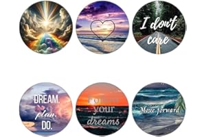 (6 Pack) Cell Phone Grip,Mobile Phone Finger Foldable Holder Stand for Smartphones and Tablets - Ocean Beach Quotes Heart