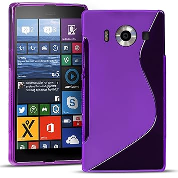 Conie Rückschale kompatibel mit Microsoft Lumia 950, Violette Silikon Backcover Schutzhülle aus sturzsicheren TPU Kratzfest K