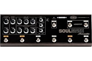 T-Rex Engineering SOULMATE-ACOUSTIC Guitar Multi Effects Pedal with Compression, Modulation, Delay, Reverb, 3-Band Equalizer, Built-In Tuner, and Looper (10036)