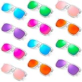 Geopty 12/24 Pack Wholesale Retro Neon Colors Party Favor Supplies Unisex Sunglasses Bulk for Adults Teens, UV400 Protection