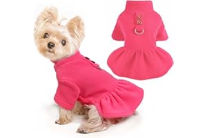 SHIFENMEI Dog Sweaters Dress - Dog Clothes for Small Dogs Girl - Fleece Dog Sweater - Dog Clothes - Dog Sweater for Small Dogs Girl Boy - Cat Sweaters, XXS, Pink