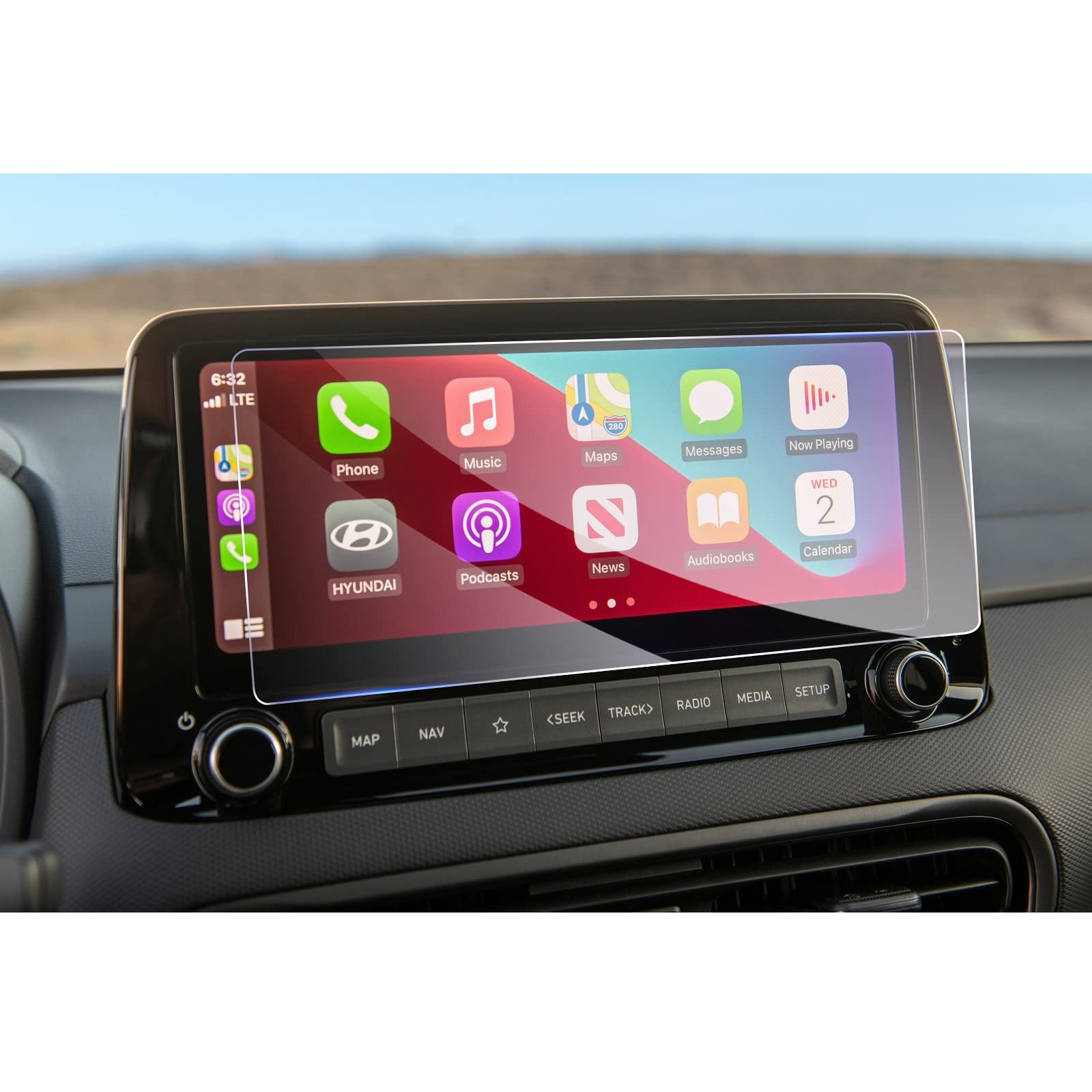 GAFAT 10.25" 2020-2022 2023 Kona Electric Hybrid Navigation Protective Film, Tempered Glass Screen Protector for Kona 2022, Shockproof, 9H Anti-Scratch [Not for 8 Inches and New 2024+]