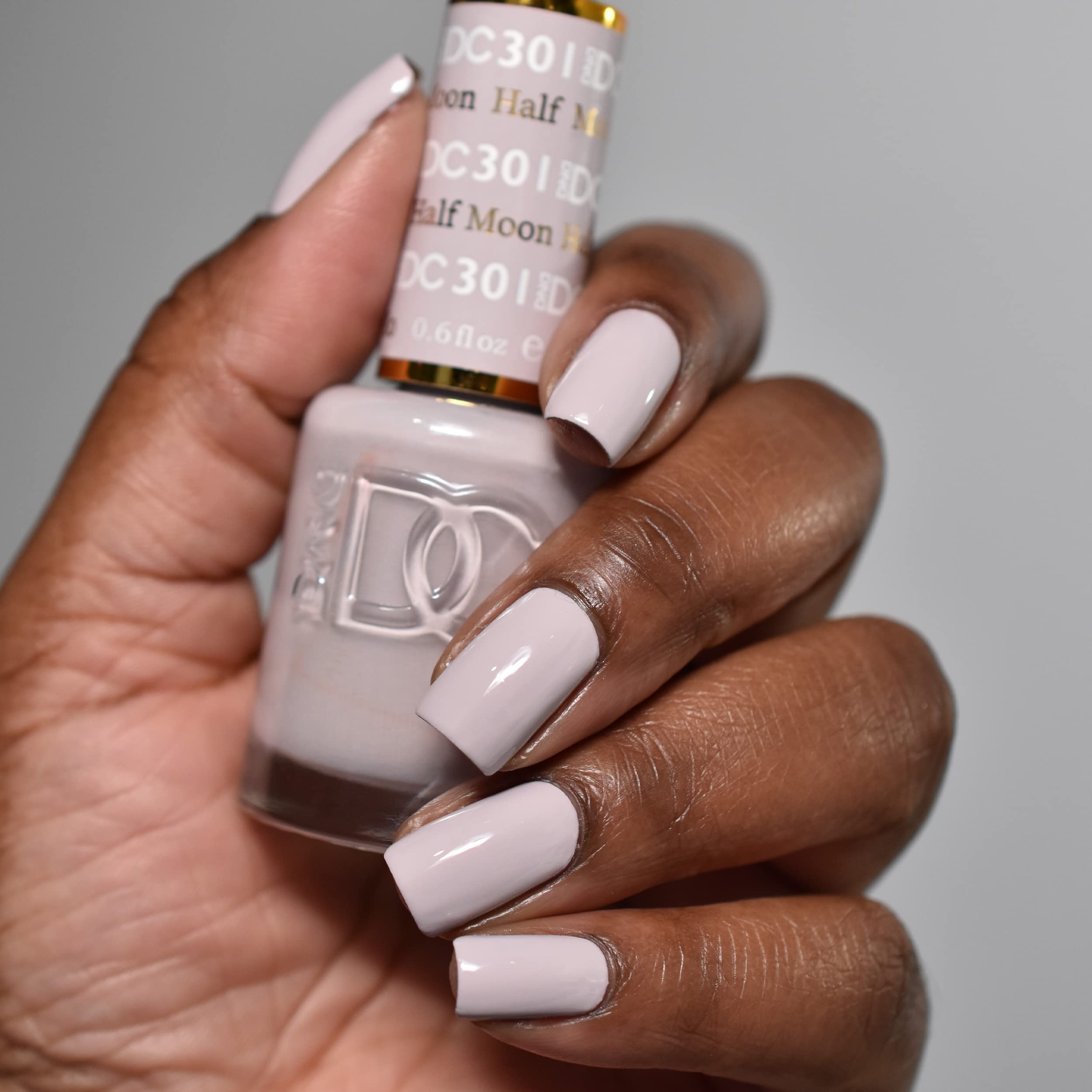 DND DC Gel Polish Set, Grey Collection, UV/LED Gel Polish and Air Dry Nail Lacquer, Matching Chip-Free Polish Duo, 301 Half Moon, 0.5 Fl Oz - Image 2