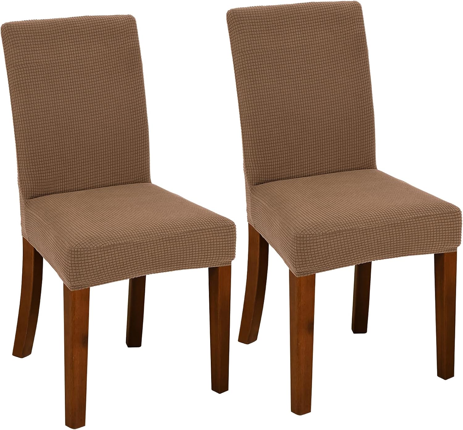 Chair Covers for Dining Room Set of 2 Brown Stretch Slipcovers Chairs Covers Kitchen Chair Covers