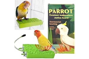 DREDQCCO Bird Warmer for Cage Bird Perch Stand Platform Warm Heating, Heating Bird Perch Platform for Exotic Pet Birds, 12V 5W African Grey, Parakeets, Parrots
