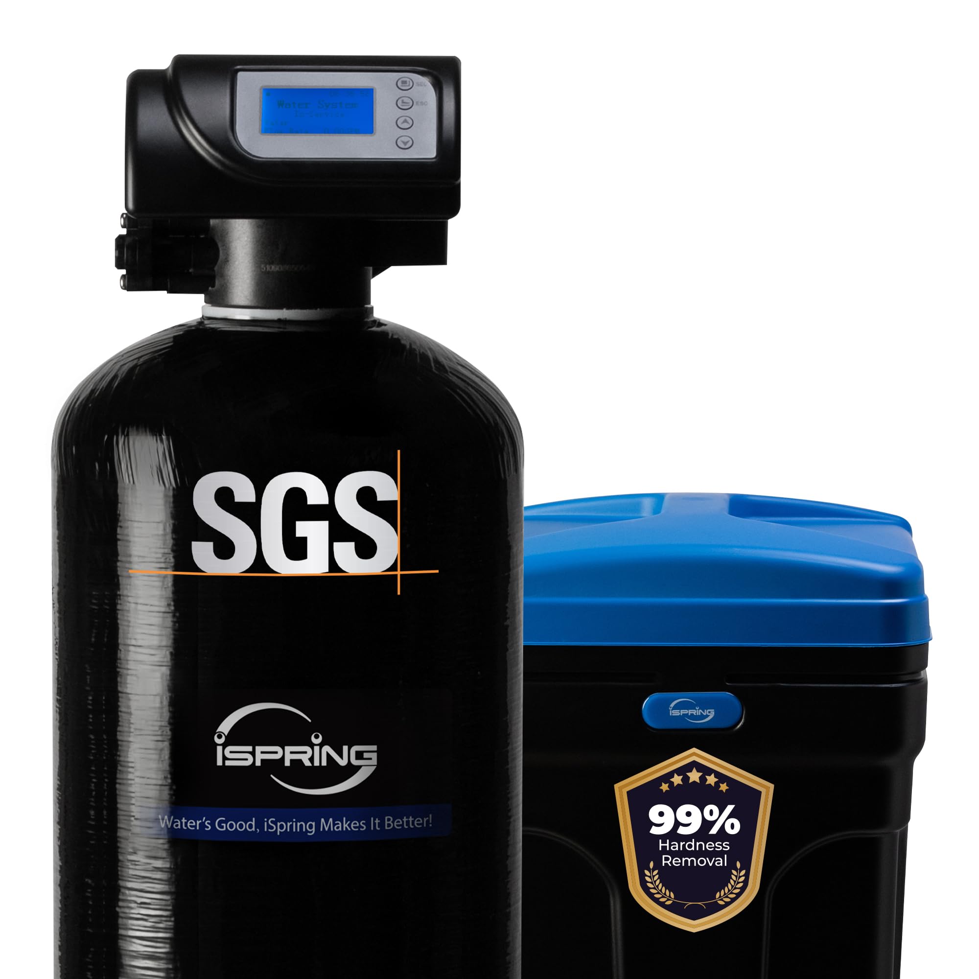 Photo 1 of **PARTS ONLY***iSpring WCSTB45KG Whole House Water Softener System, 45,000 Grains High Capacity Water Softener Removes Hard Water and Scale, Automatic Backwash and Regeneration, for Whole House & Commercial Use