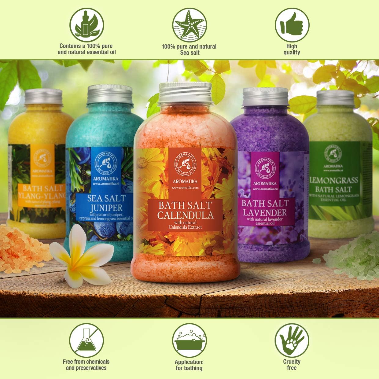 AROMATIKA Calendula Bath Salts with Natural Essential Oil - Image 3