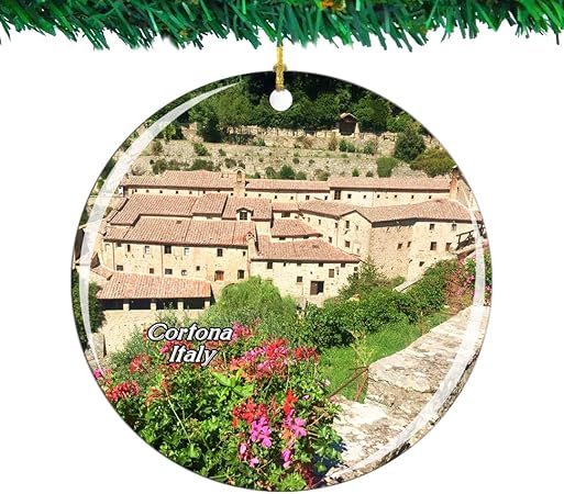 Amazon Weekino イタリアコルトーナクリスマスオーナメントシティ旅行お土産コレクション両面 磁器2 85インチ ぶら下がっている木の装飾 ボール おもちゃ Amazon Weekino イタリアコルトーナクリスマスオーナメントシティ旅行お土産コレクション両面 磁器2 85インチ ぶら下がっている木の装飾 ボール おもちゃ