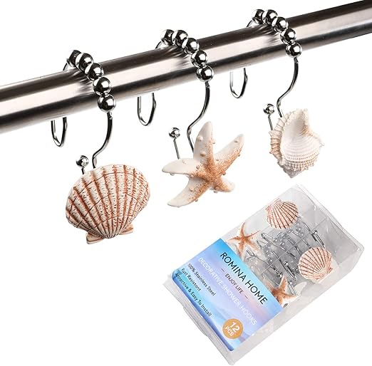 Amazon Com Romina Home Seashell Shower Hooks Anti Rust Stainless