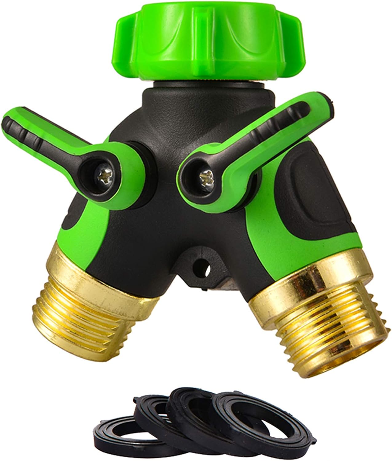 2 Way Hose Splitter Y Connector with Comfortable Rubber