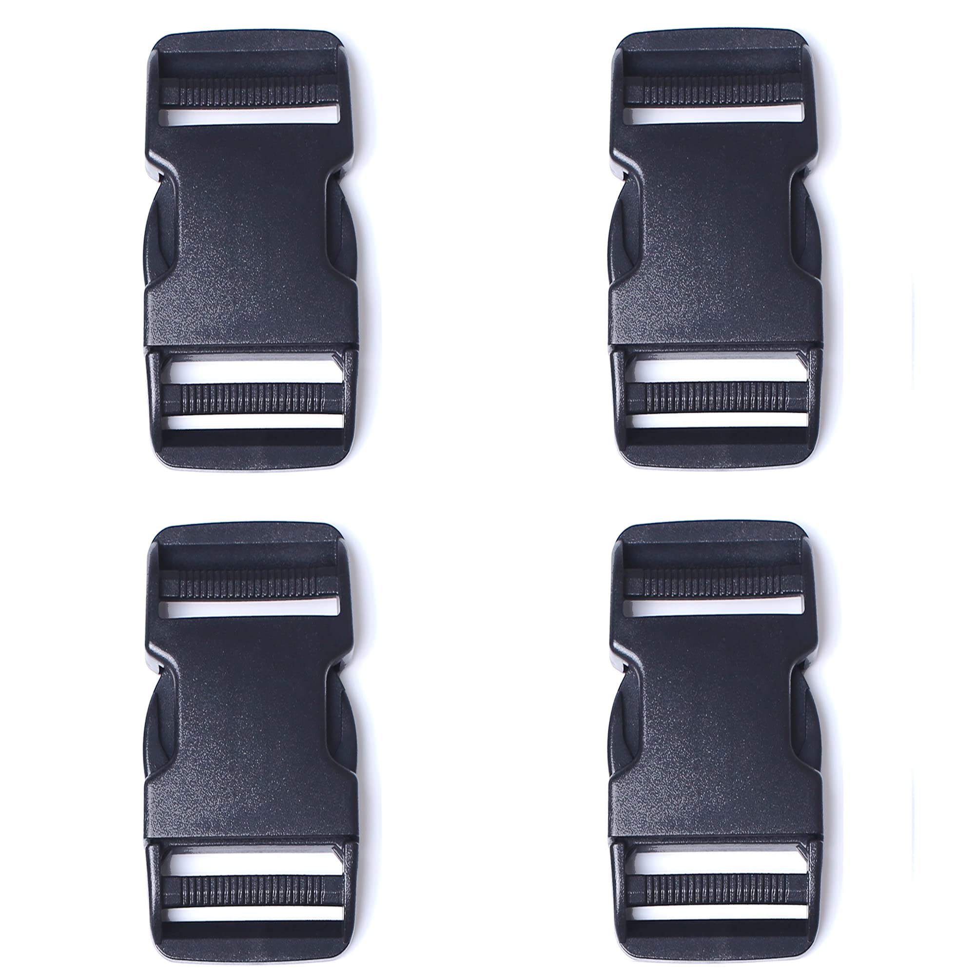 AXEN 4PCS Plastic Buckle, Dual Adjustable Side Quick Release Buckle for Bracelets Backpack Tactical Bag and Gear (20mm/0.75in)