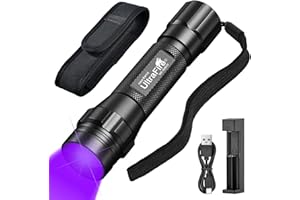 ULTRAFIRE UV Flashlight for Resin Curing, 395nm LED UV Curing Light, Zoomable Blacklight Flashlight for Pet Urine, Cat Dog Stains, Bed Bug, Household Wardrobe Toilet WF-508UV