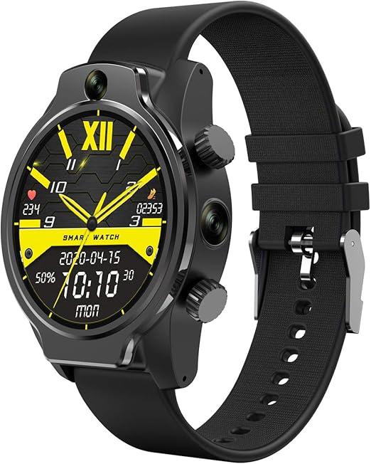 Amazon Com Smartwatch Android 4g Lte Ip68 Waterproof Smart Watch With 3gb Ram 32gb Rom Wifi Ceramic Bezel 1 69 Full Touch Display 24h Heart Rate Gps Face Unlock Dual Camera Global 4g Network