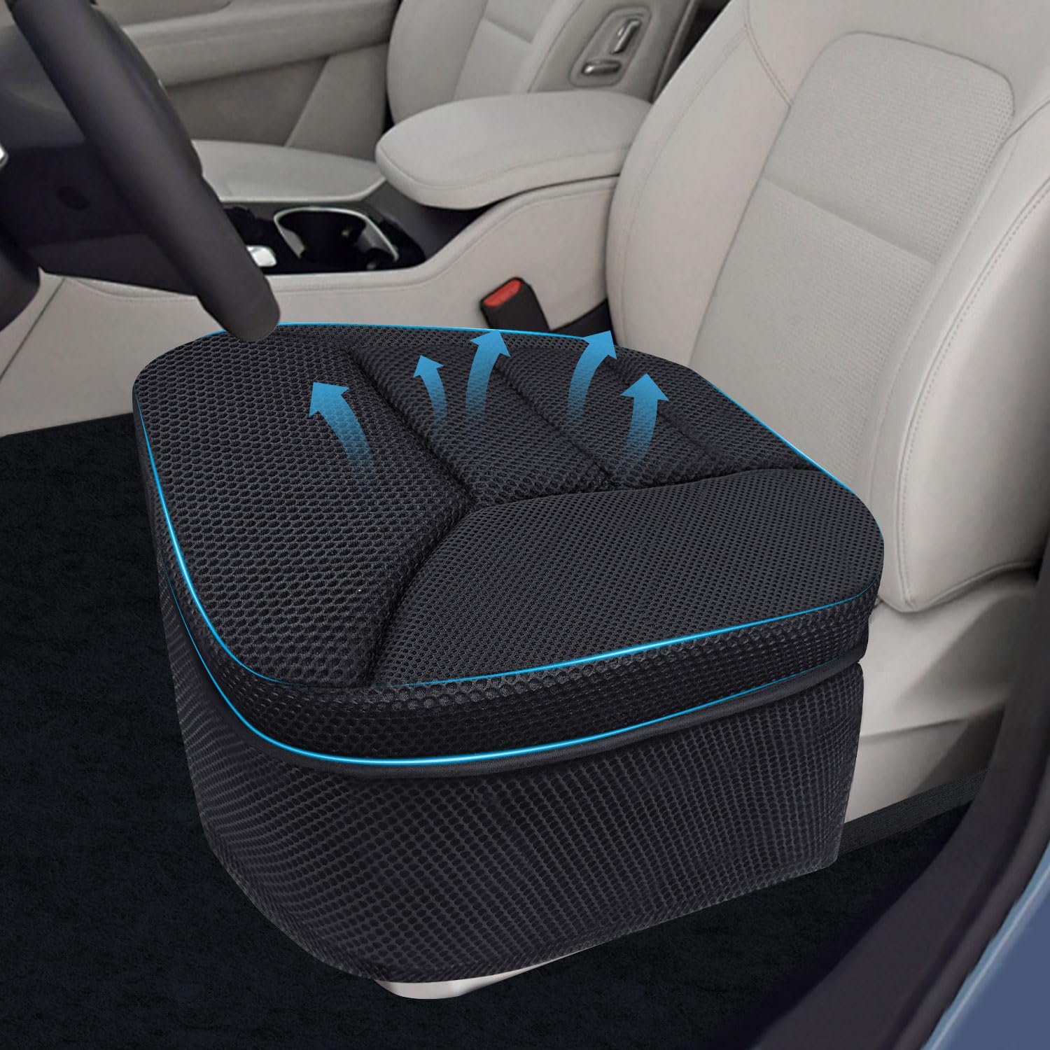 Photo 1 of *MISSING HOOKS* Car Booster Seat Cushion for Short Adult, Bottom Car Seat Cover, Driver’s Seat Protector Cushion Edge-Wrapping, Universal Fit for Most SUVs, Vans, Trucks, Car Seat Pad for All Seasons