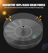 SZMP Solar Fountain Bird Bath 7 Nozzles Glass Panel Garden Pond Pump view 2
