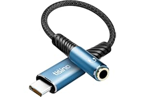 Tisino USB C to 3.5mm TRRS Headphone Jack Adapter - 20cm, 384kHz/32bit USB C to Aux Female Cable for iPhone 16/15, Samsung S2