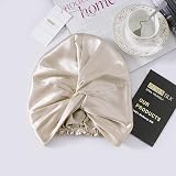 ZIMASILK 22 Momme Silk Sleep Cap 100% Mulberry Beige view 7